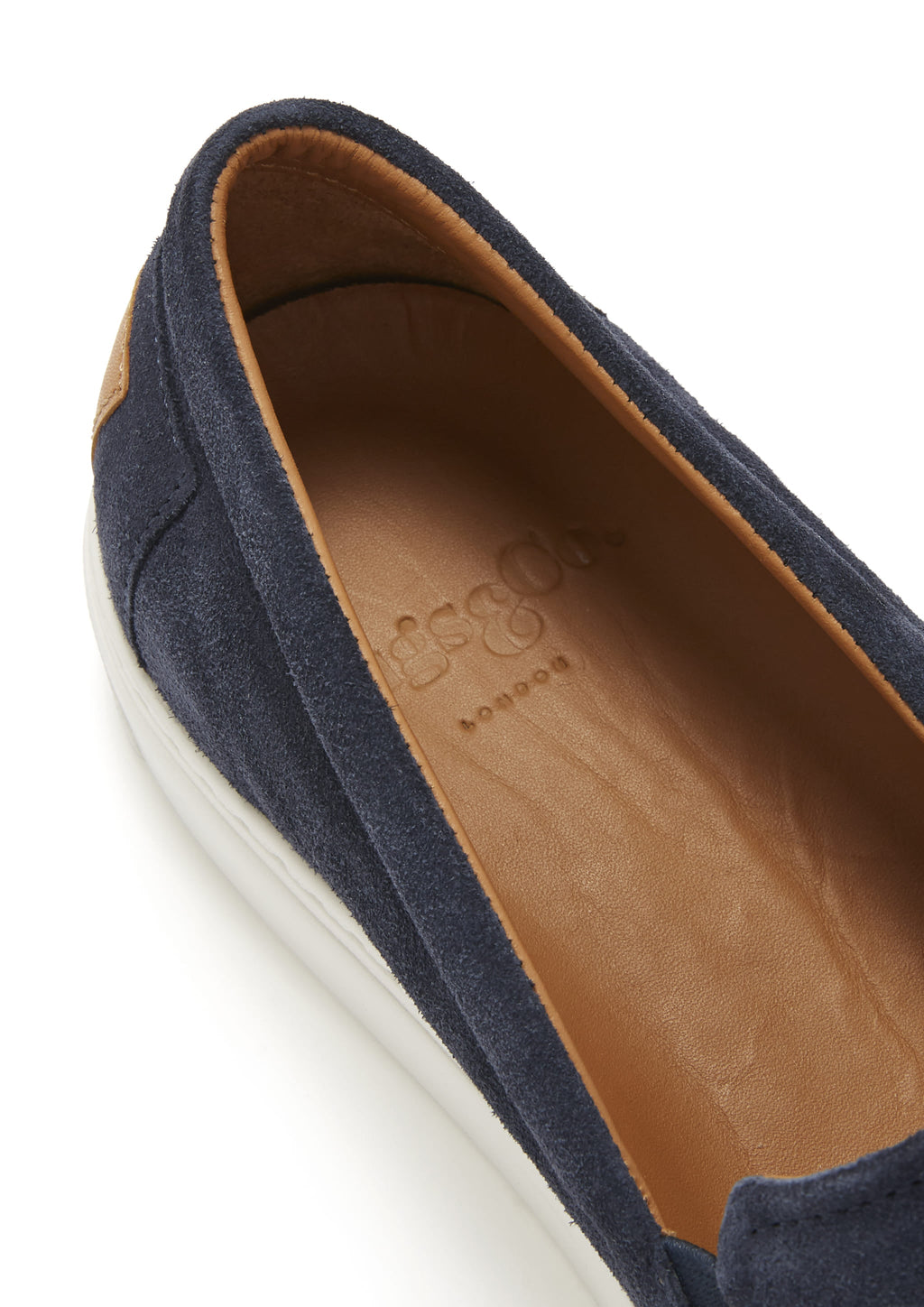 Hugs & Co Mens Slip-on Sneakers Navy Blue Suede
