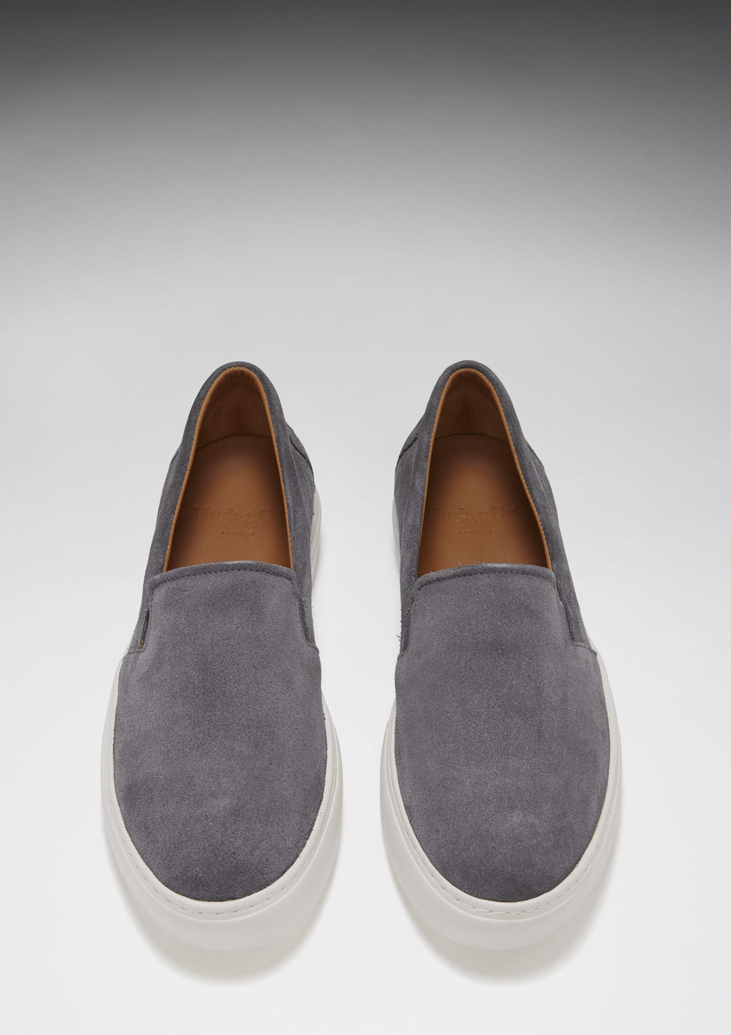Hugs & Co Mens Slip-on Sneakers Slate Grey Suede