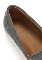Hugs & Co Mens Slip-on Sneakers Slate Grey Suede