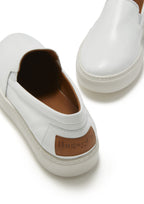 Hugs & Co Mens Slip-on Sneakers White Leather