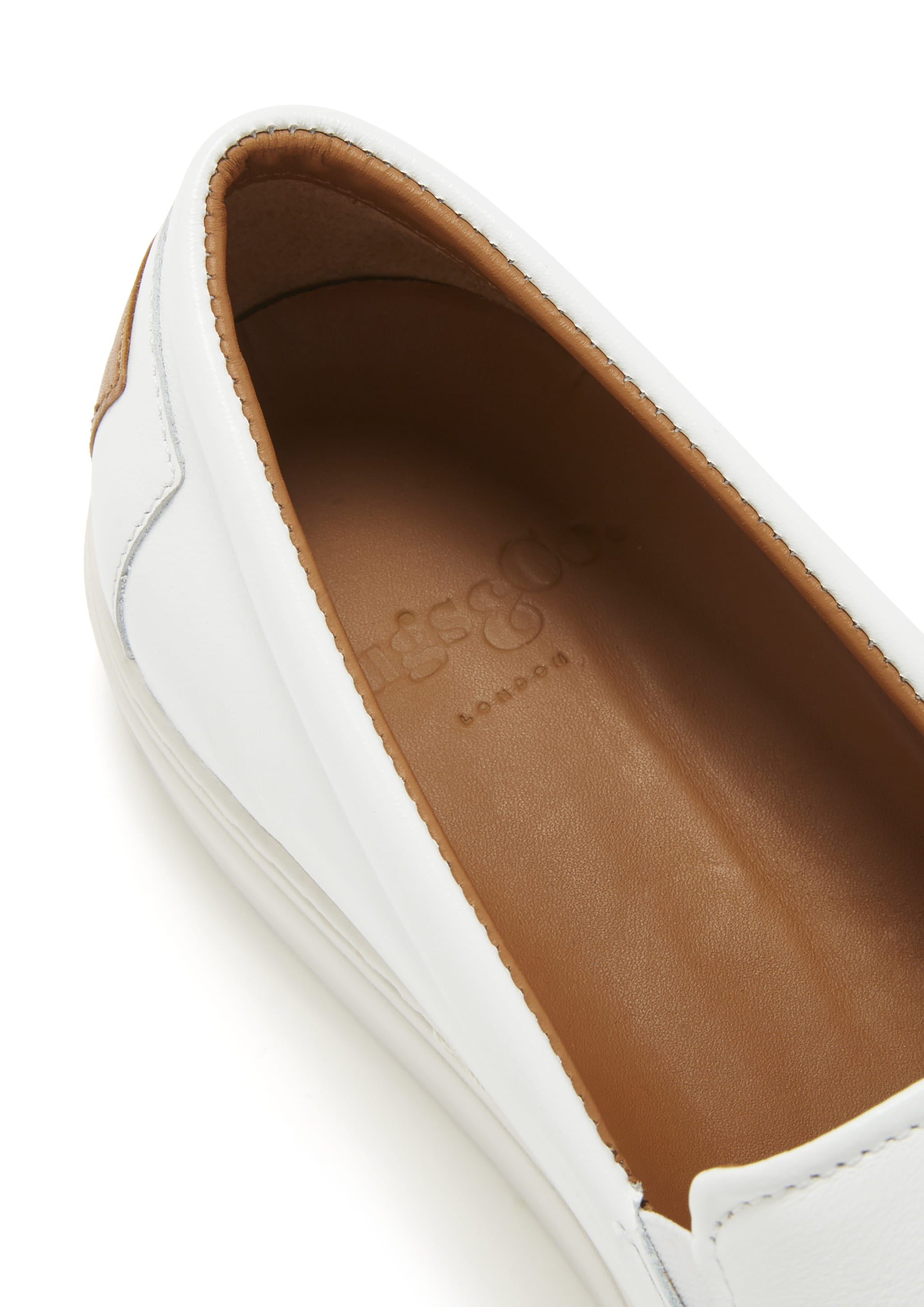 Hugs & Co Mens Slip-on Sneakers White Leather