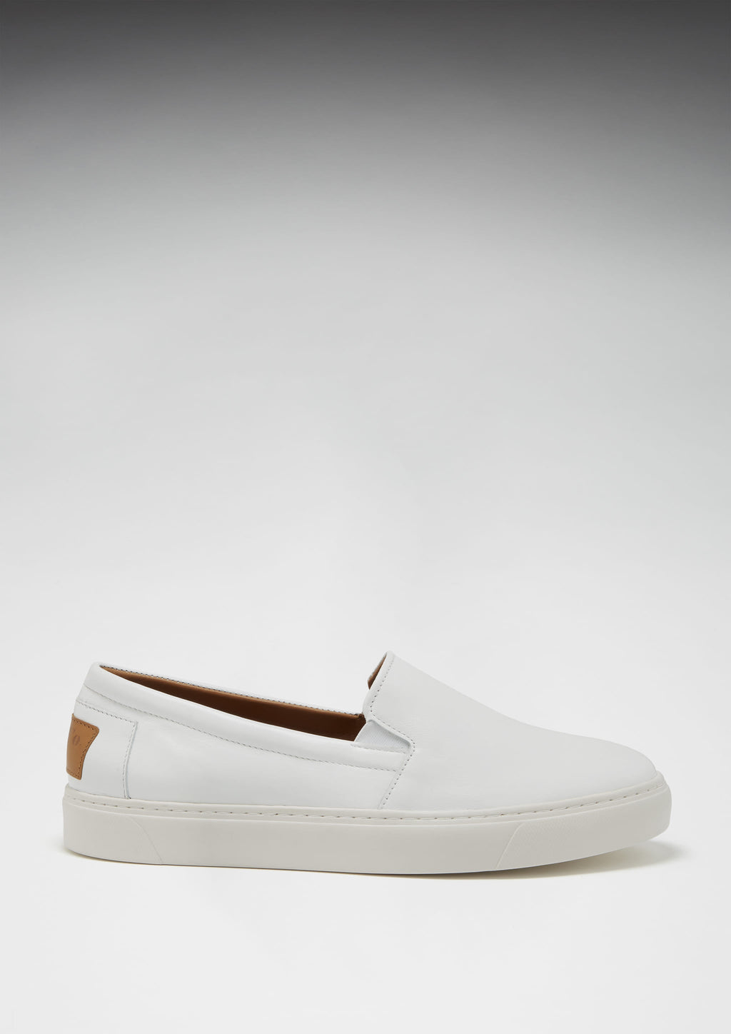 Hugs & Co Mens Slip-on Sneakers White Leather