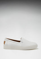 Hugs & Co Mens Slip-on Sneakers White Leather