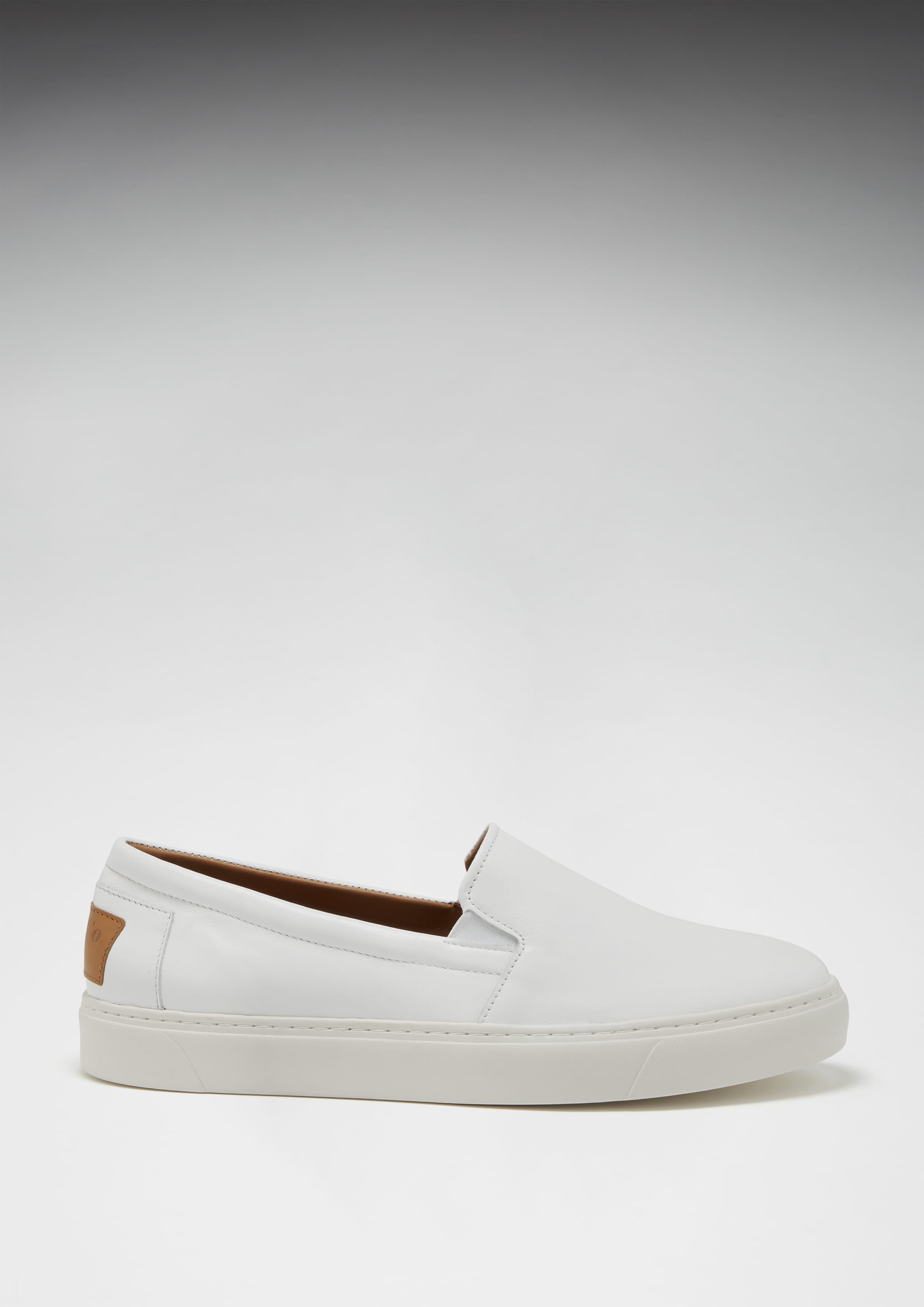 Hugs & Co Mens Slip-on Sneakers White Leather