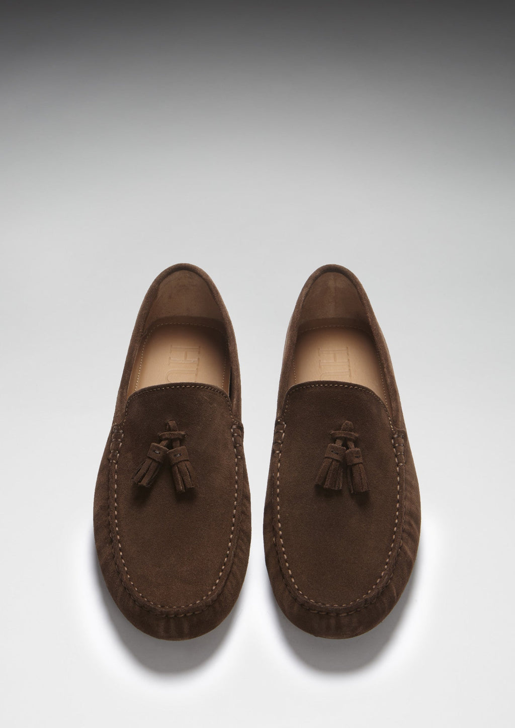 Hugs & Co Mens Tasselled Driving Loafers Brown Suede