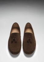 Hugs & Co Mens Tasselled Driving Loafers Brown Suede