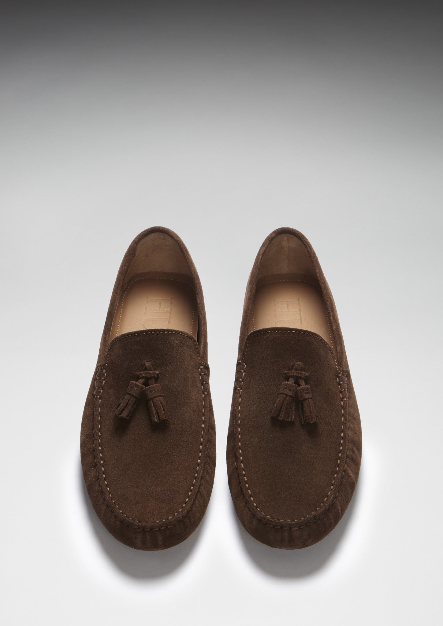 Hugs & Co Mens Tasselled Driving Loafers Brown Suede