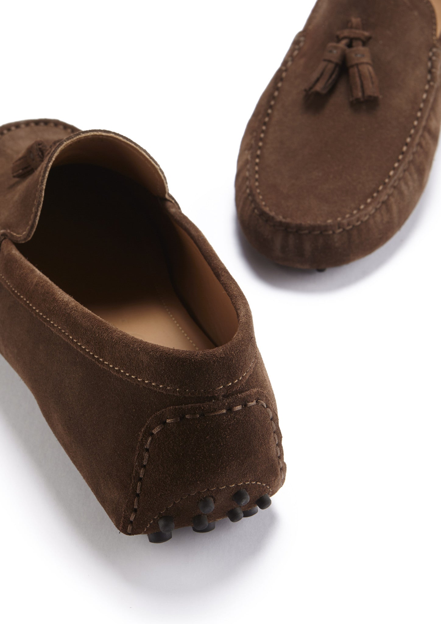 Hugs & Co Mens Tasselled Driving Loafers Brown Suede