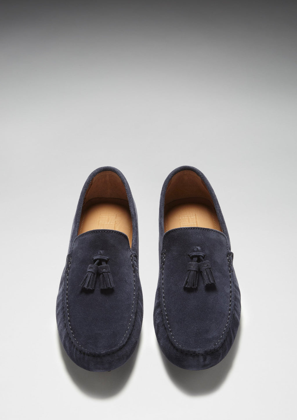 Hugs & Co Mens Tasselled Driving Loafers Navy Blue Suede