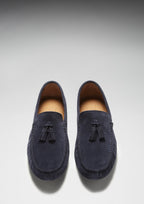 Hugs & Co Mens Tasselled Driving Loafers Navy Blue Suede