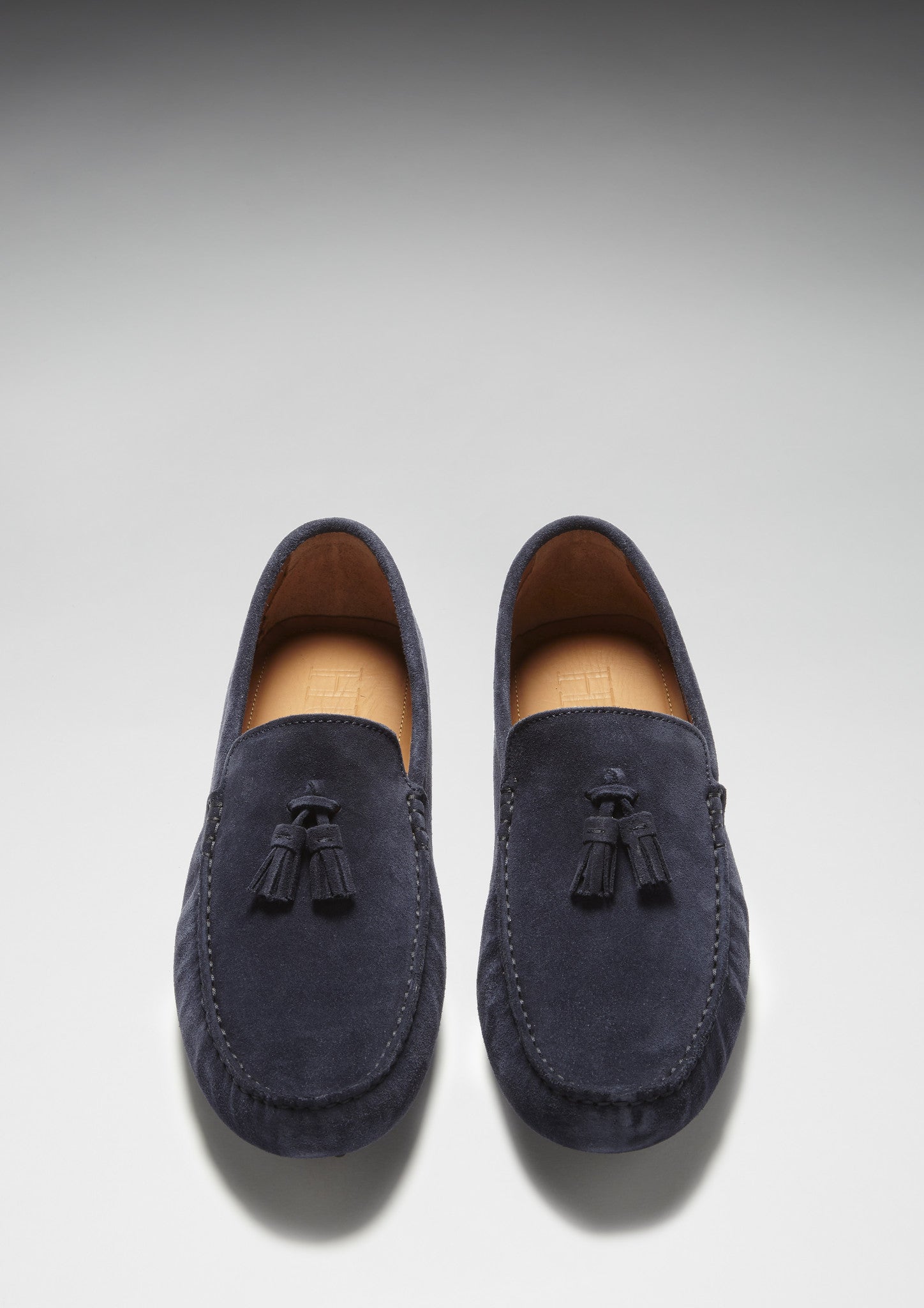 Hugs & Co Mens Tasselled Driving Loafers Navy Blue Suede