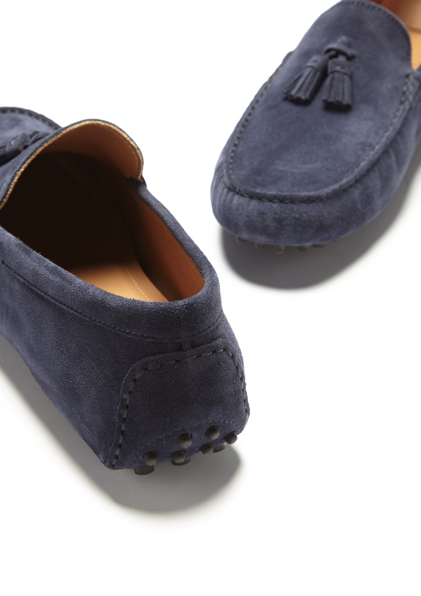Hugs & Co Mens Tasselled Driving Loafers Navy Blue Suede