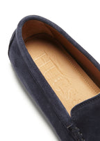 Hugs & Co Mens Tasselled Driving Loafers Navy Blue Suede