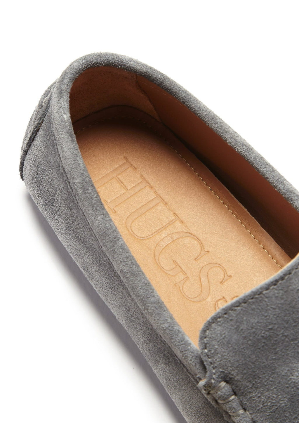 Hugs & Co Mens Tasselled Driving Loafers Slate Grey Suede