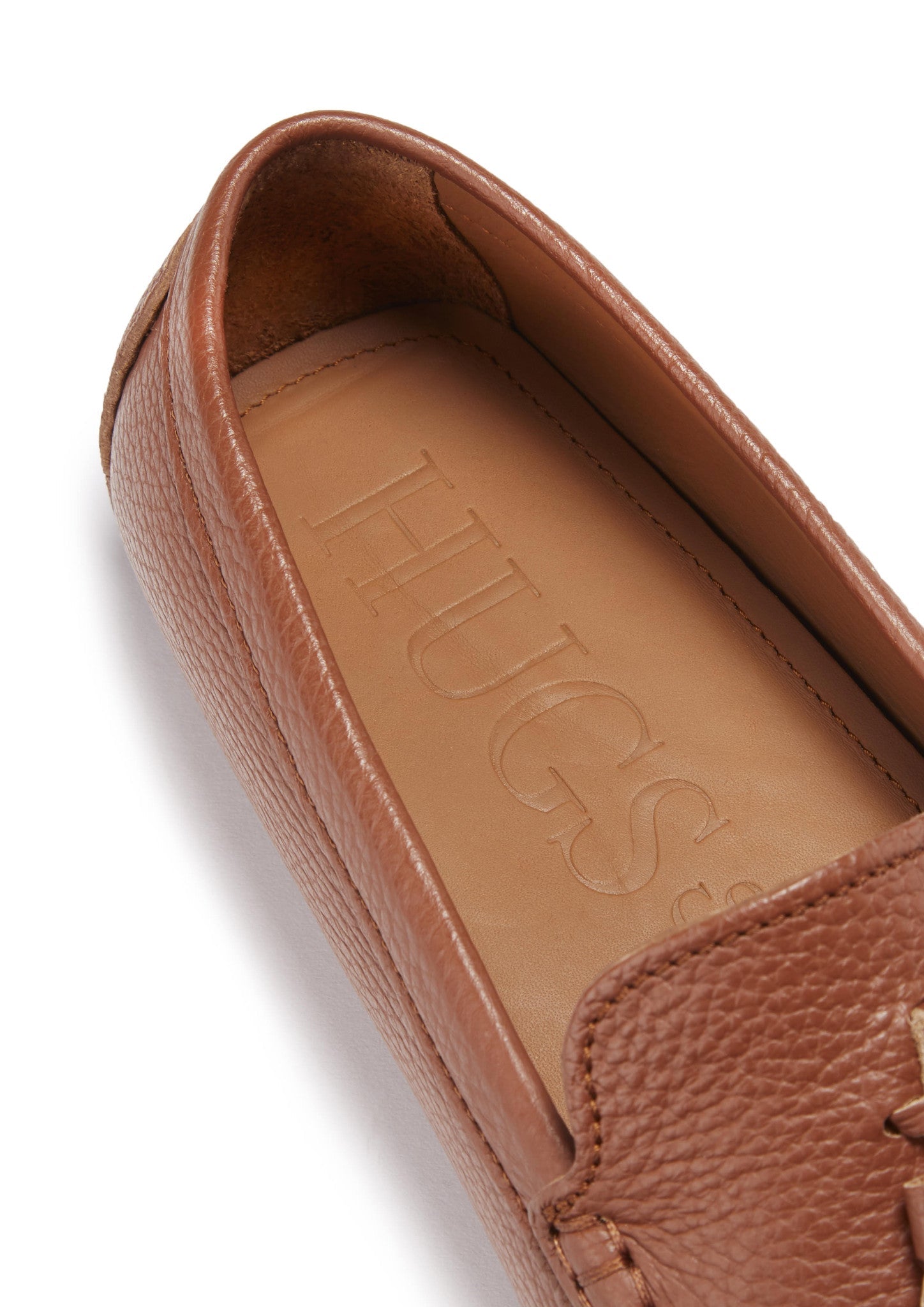 Hugs & Co Mens Tasselled Driving Loafers Tan Grain Leather
