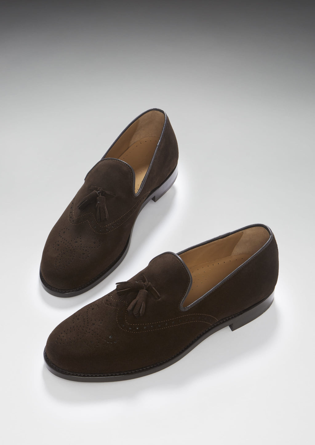 Hugs & Co Mens Brown Suede Tasselled Brogues Welted Leather Sole