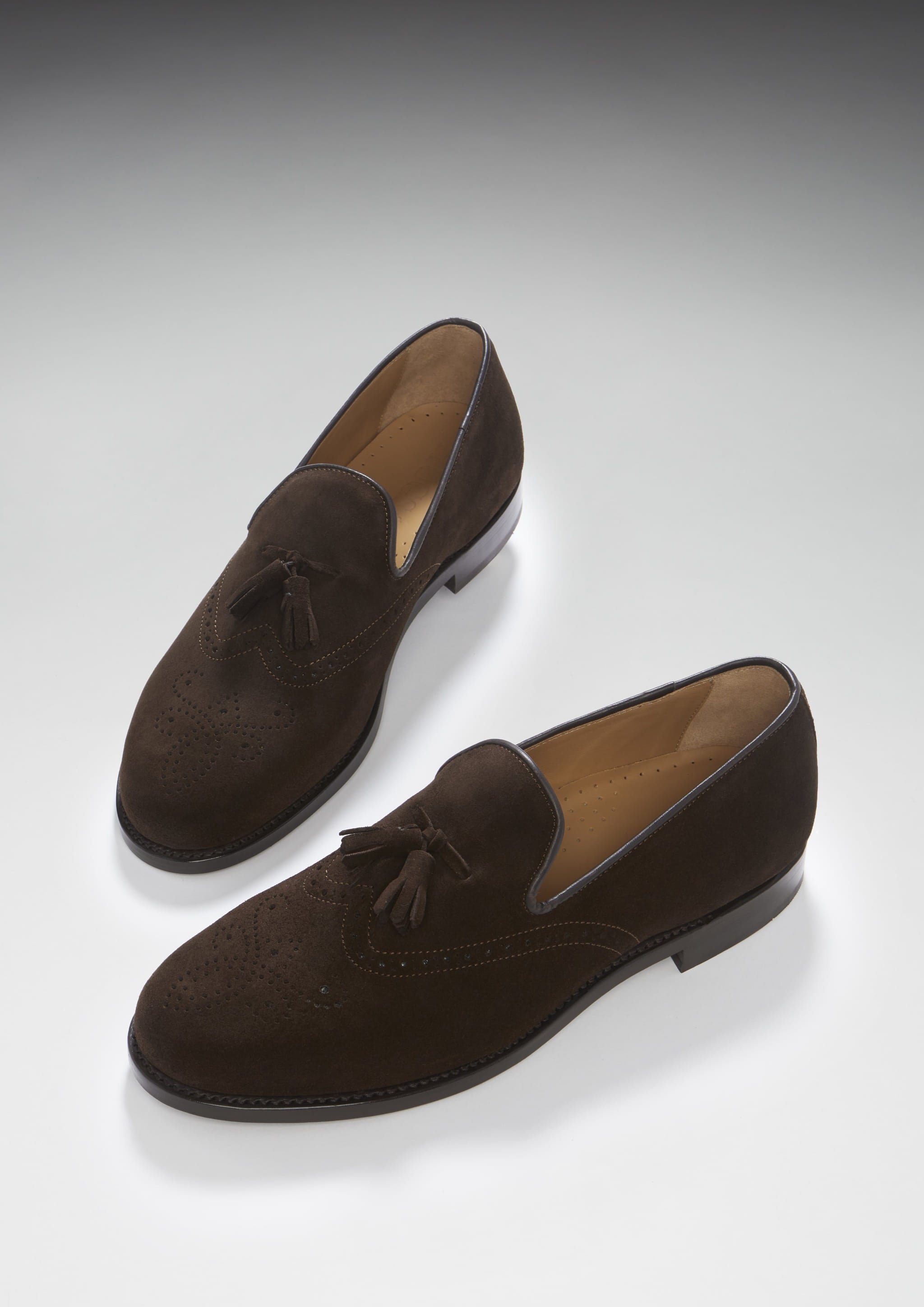 Hugs & Co Mens Brown Suede Tasselled Brogues Welted Leather Sole