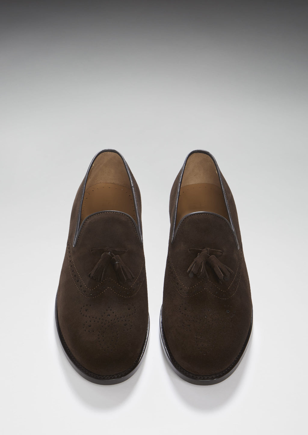 Hugs & Co Mens Brown Suede Tasselled Brogues Welted Leather Sole