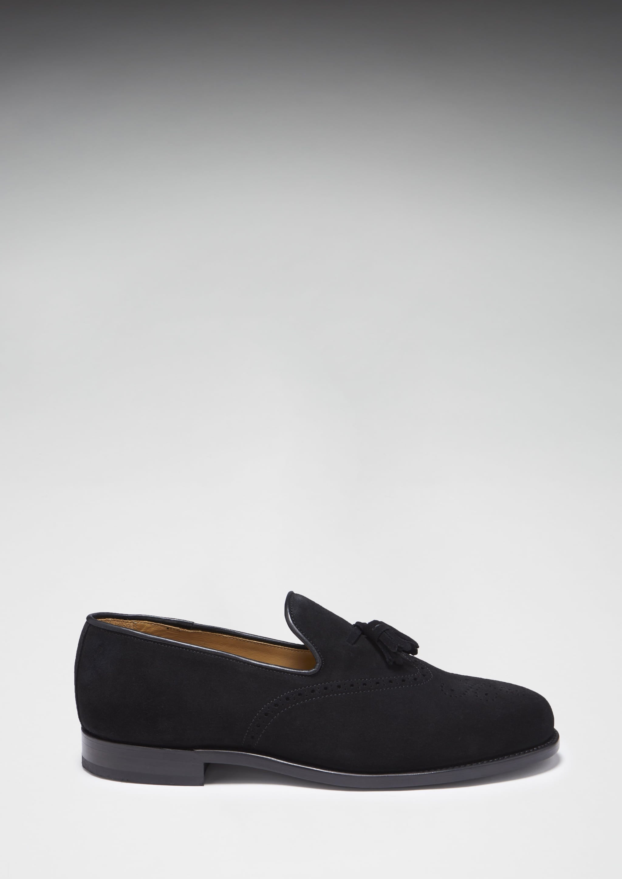 Hugs & Co Mens Black Suede Tasselled Brogues Welted Leather Sole