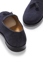 Hugs & Co Mens Navy Blue Suede Tasselled Brogues Welted Leather Sole