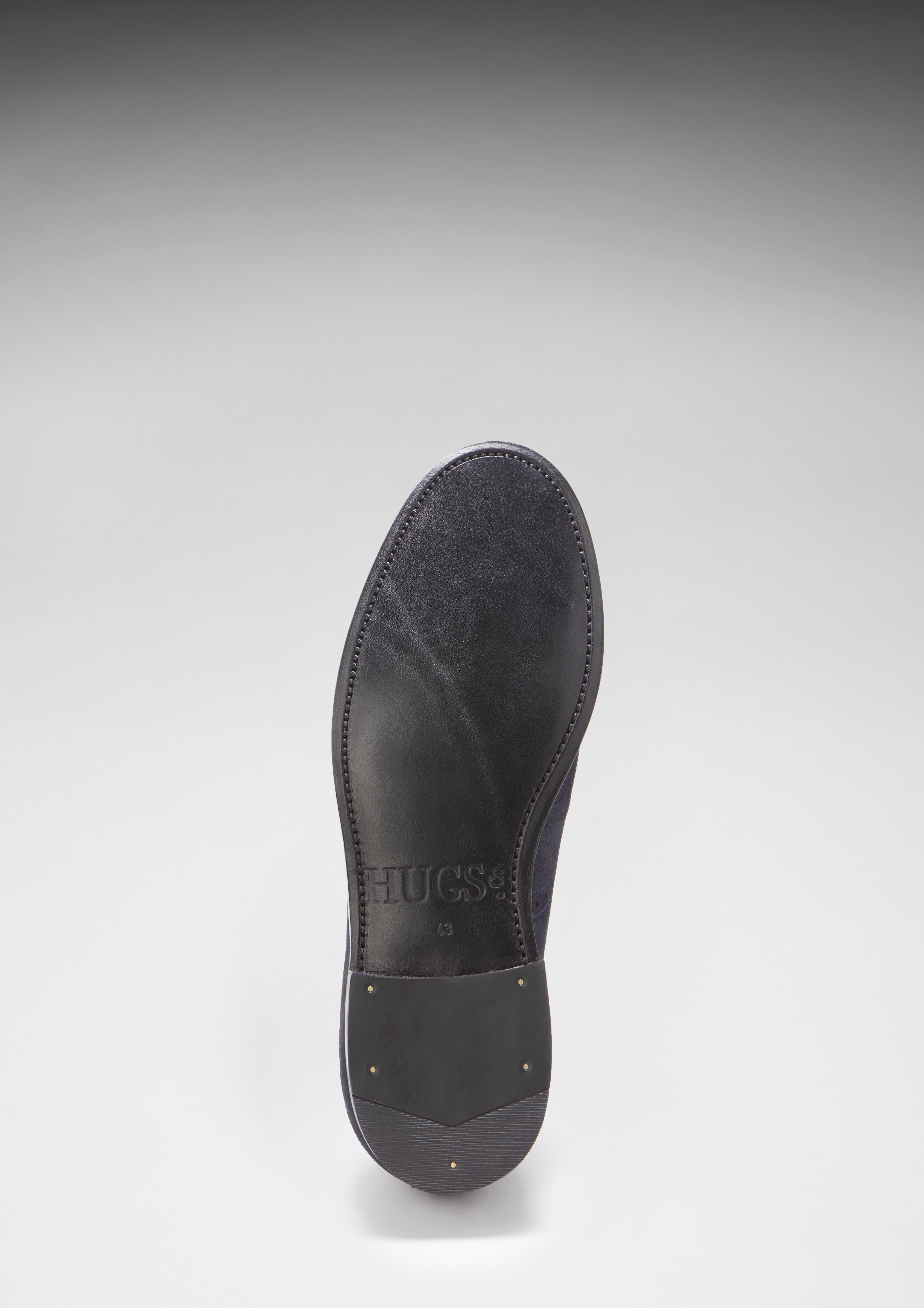 Hugs & Co Mens Navy Blue Suede Tasselled Brogues Welted Leather Sole