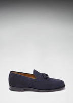 Hugs & Co Mens Navy Blue Suede Tasselled Brogues Welted Leather Sole