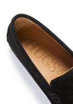 Hugs & Co Mens Tasselled Driving Loafers Black Suede