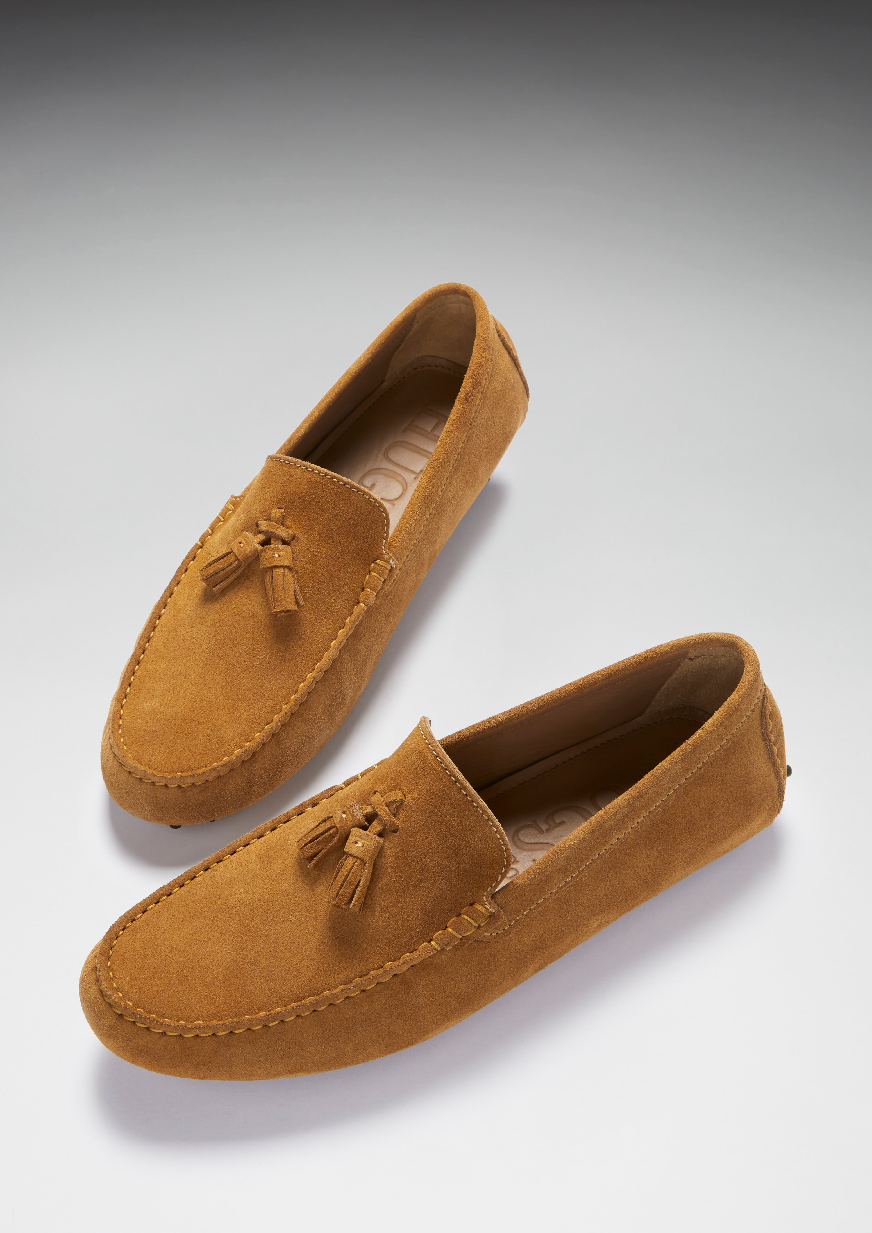 Hugs & Co Mens Tasselled Driving Loafers Tobacco Suede