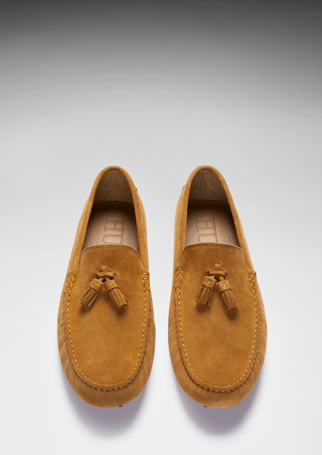 Hugs & Co Mens Tasselled Driving Loafers Tobacco Suede