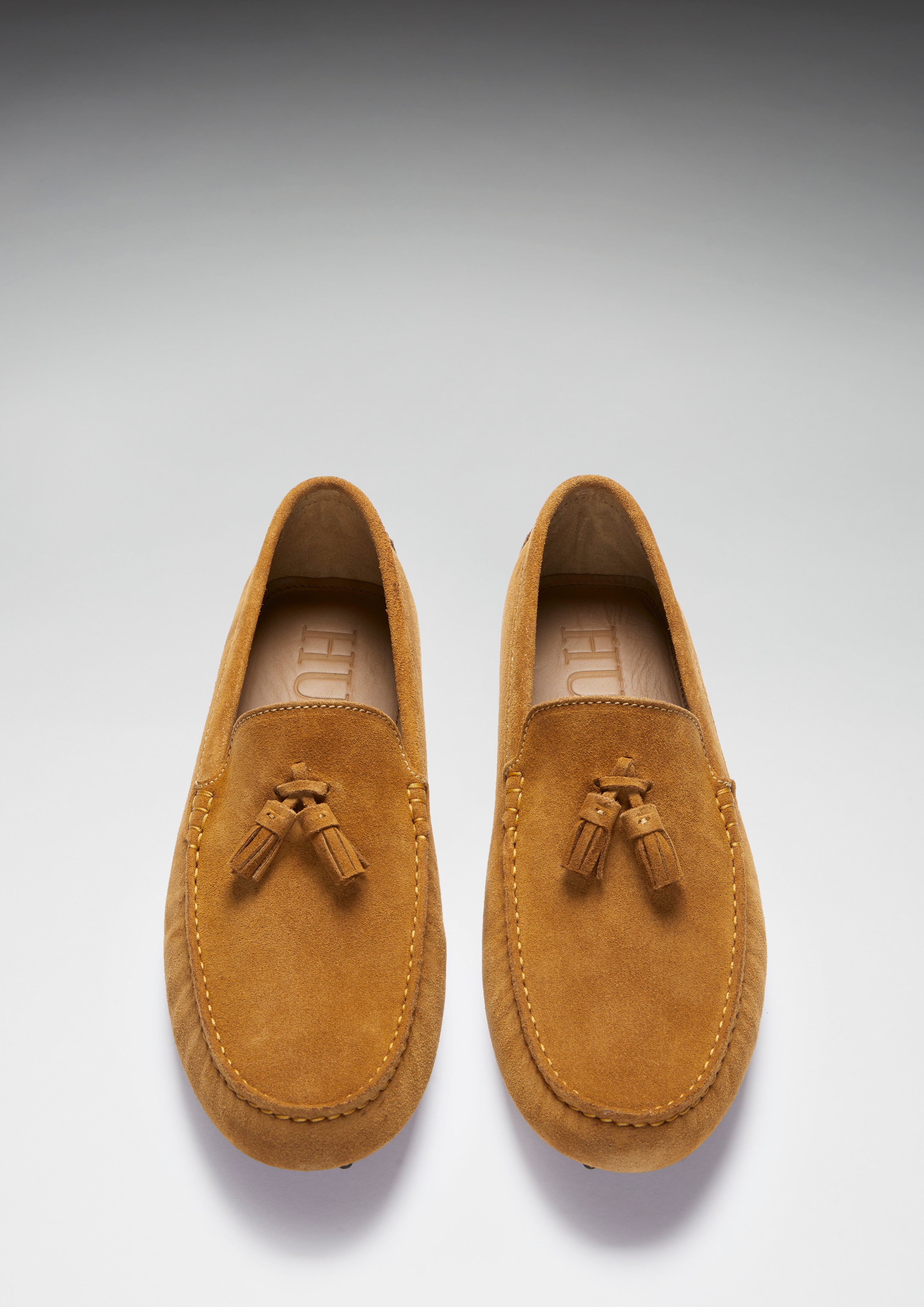 Hugs & Co Mens Tasselled Driving Loafers Tobacco Suede