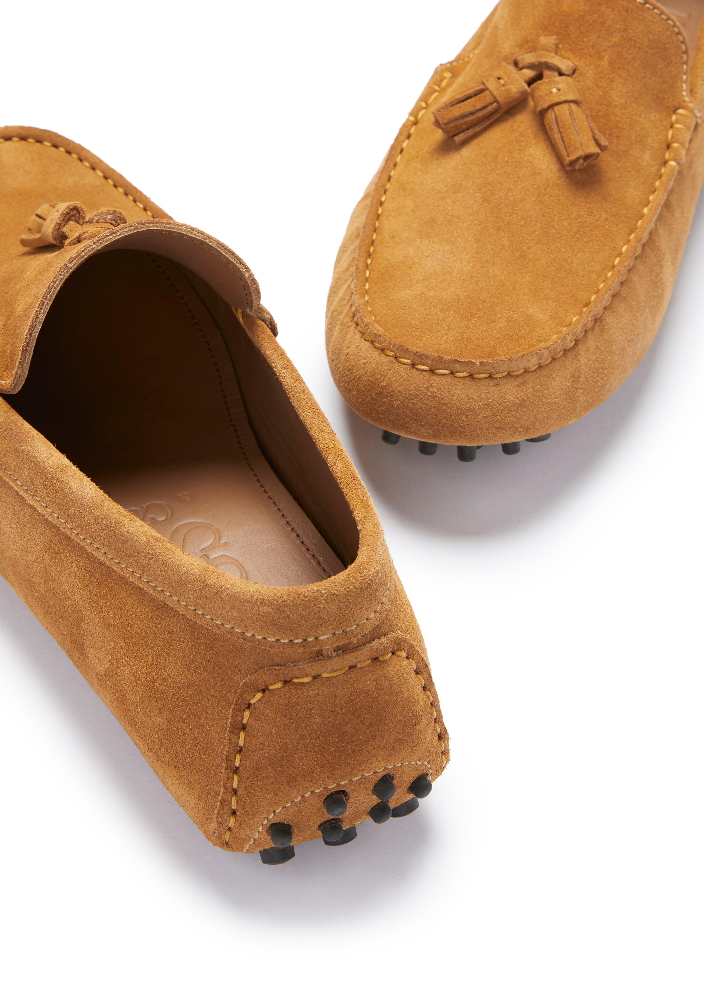 Hugs & Co Mens Tasselled Driving Loafers Tobacco Suede