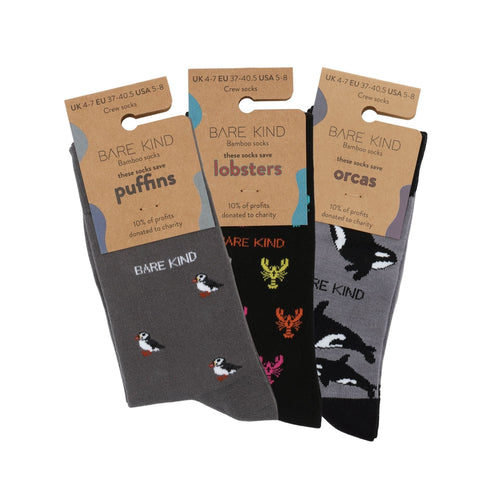 Bare Kind Midnight Classic 3 Bamboo Sock Set