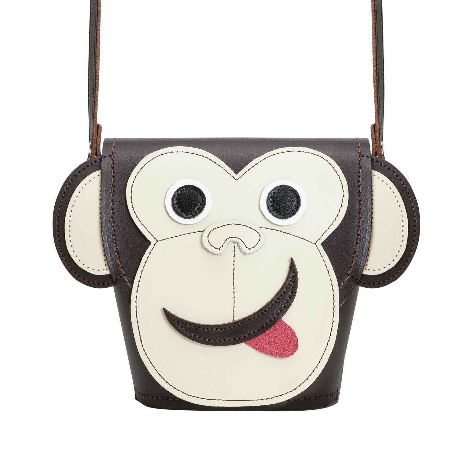 Zatchels Mikey Monkey Handmade Leather Bag front view