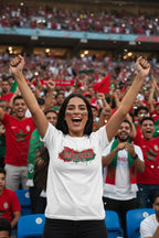 Morocco World Cup 2026 T-Shirt - Bold Graffiti Flag Design by StayClothed.com
