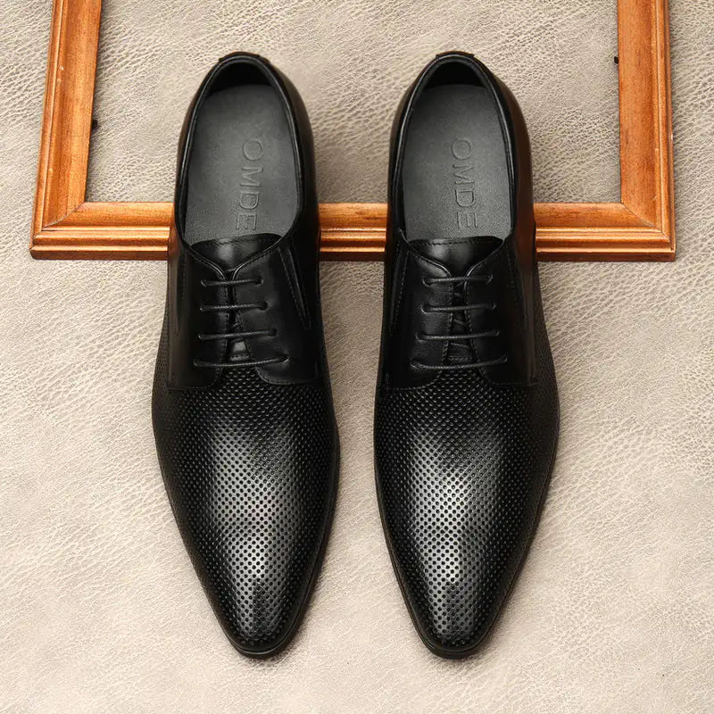 Mens Cushioned Black Dress Shoes