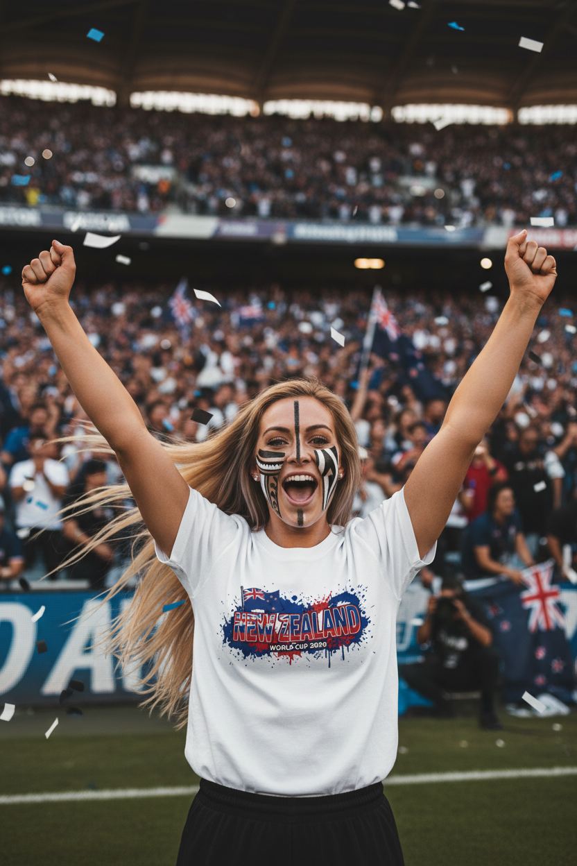 New Zealand World Cup 2026 T-Shirt - Bold Graffiti Flag Design by StayClothed.com