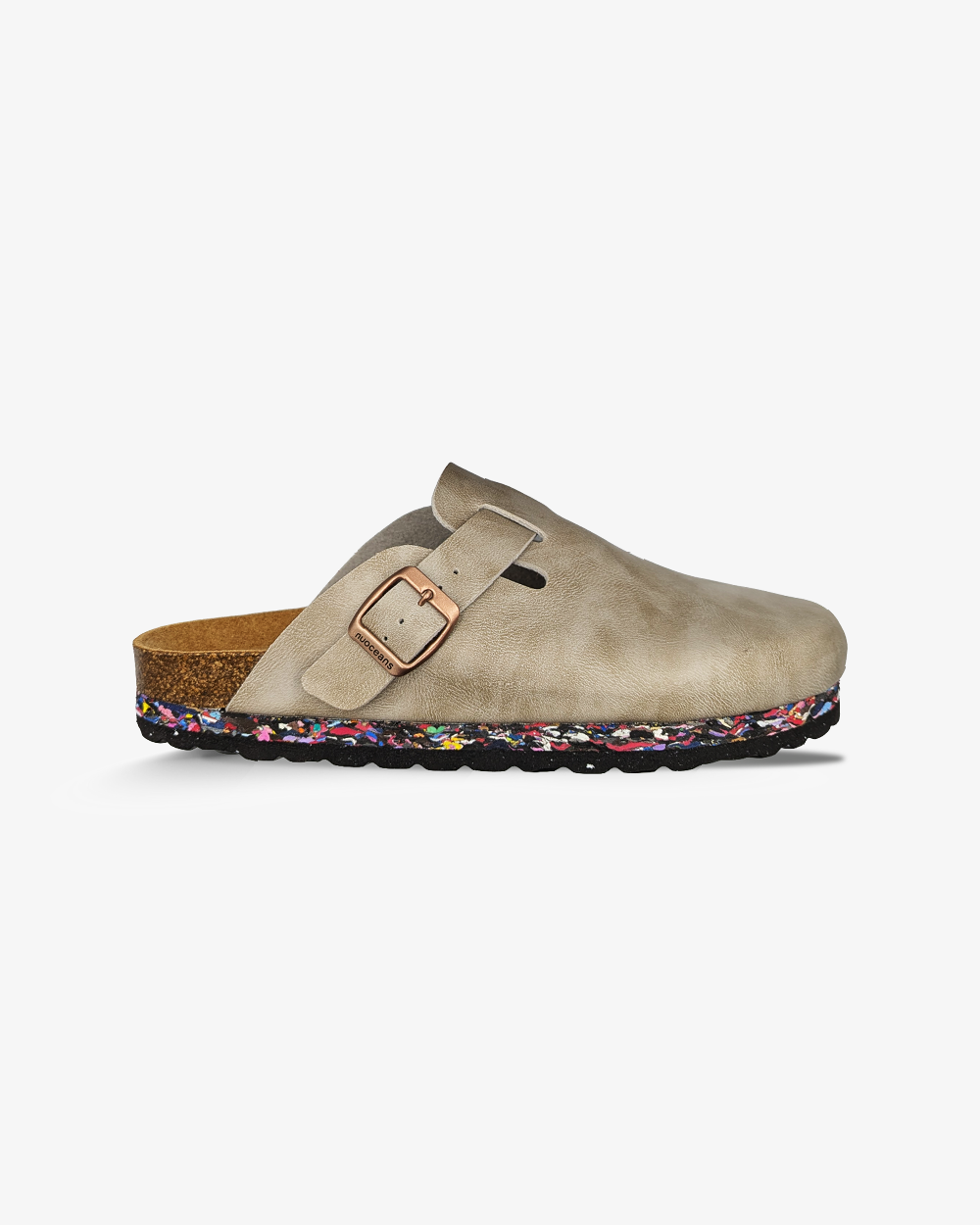 Nuoceans Stone Taupe Light Grey Vegan Clogs