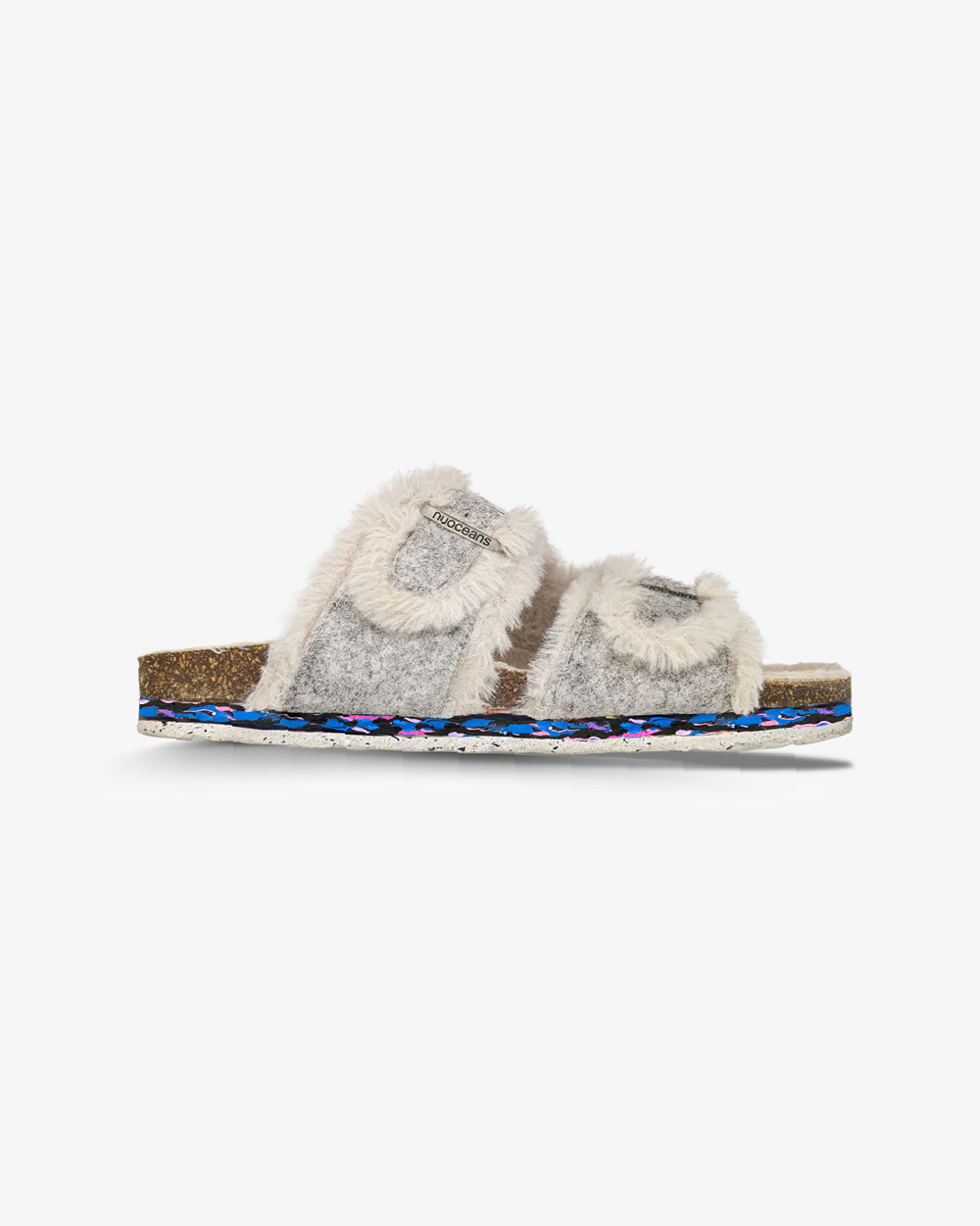 Nuoceans Fluff Grey White Vegan Sandals