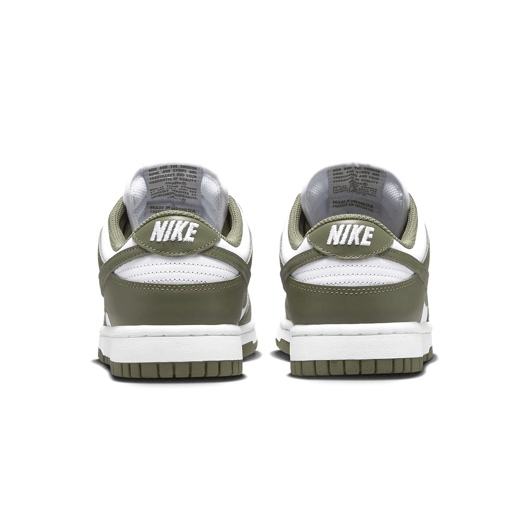 Nike Dunk Low Womens Medium Olive trainers rear heel view