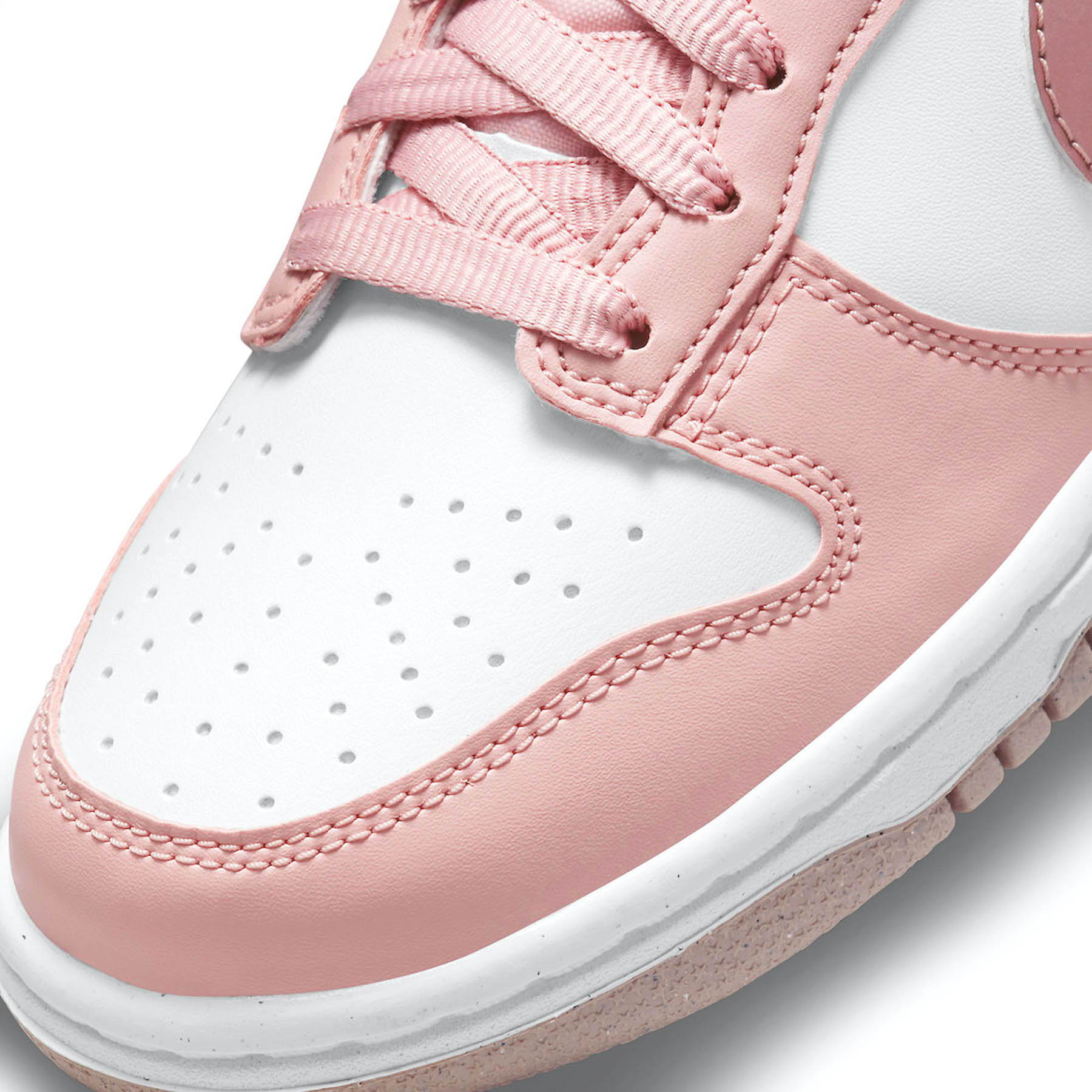 Nike Dunk Low GS Pink Velvet trainers close detail view