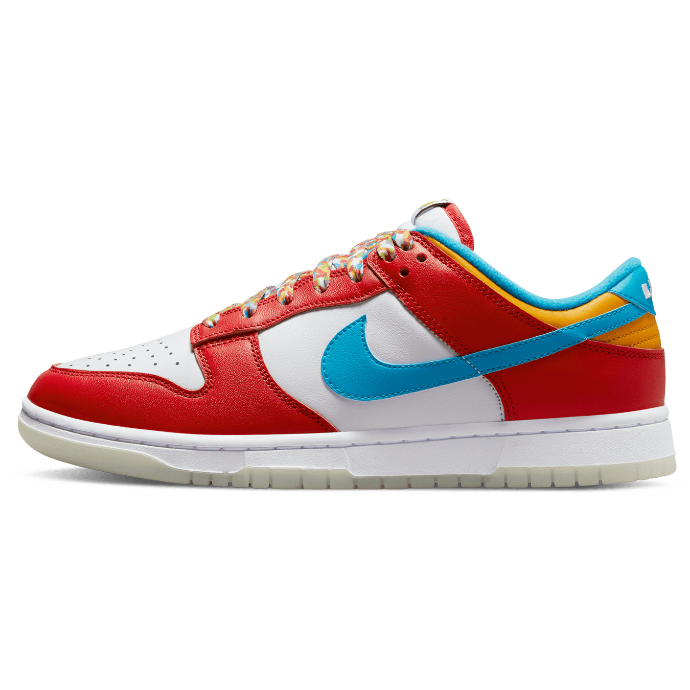 Nike Dunk Low QS LeBron James Fruity Pebbles trainers main side profile