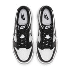 Nike Dunk Low GS Black White trainers top view showing laces