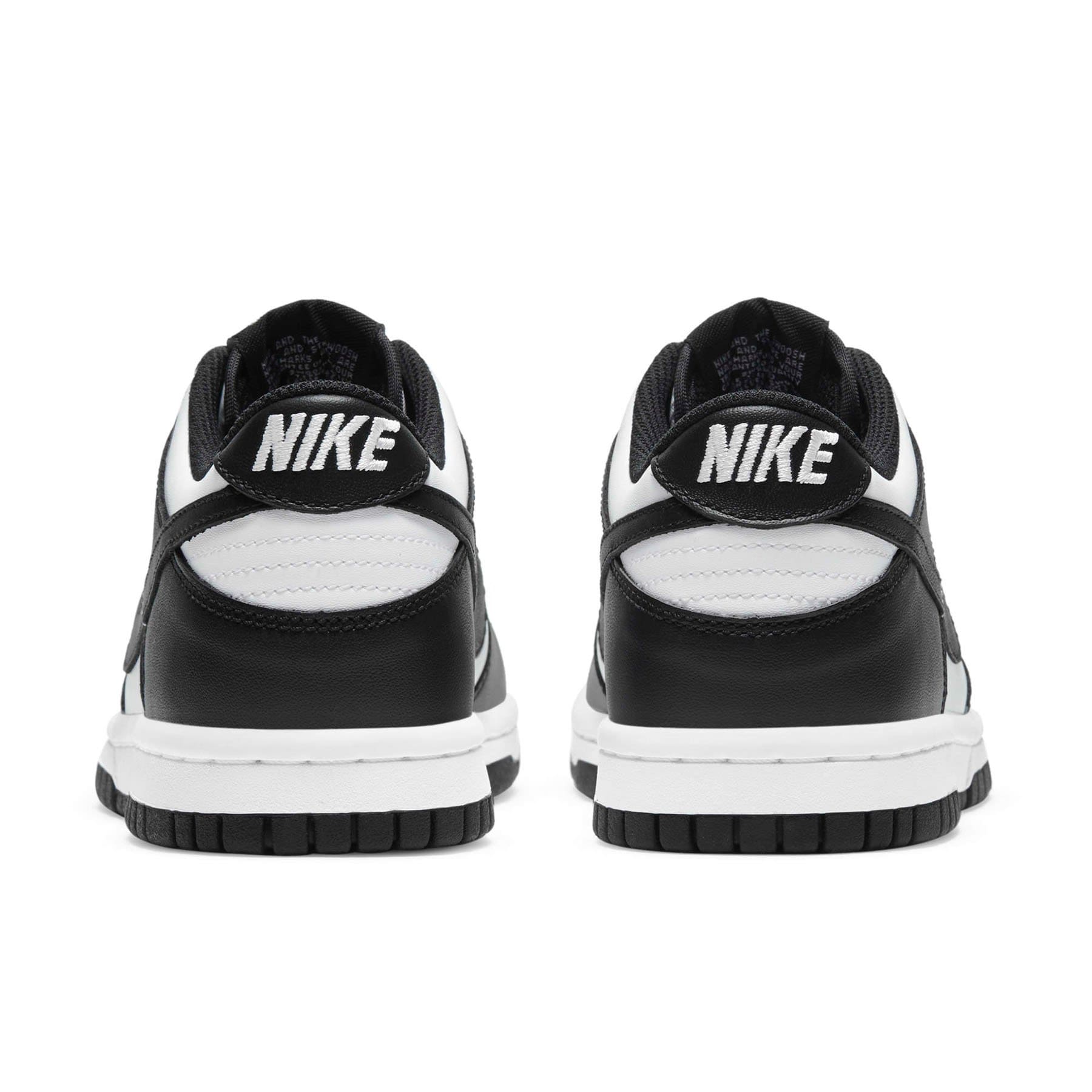 Nike Dunk Low GS Black White trainers heel view