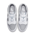 Nike Dunk Low White Neutral Grey trainers top view showing laces