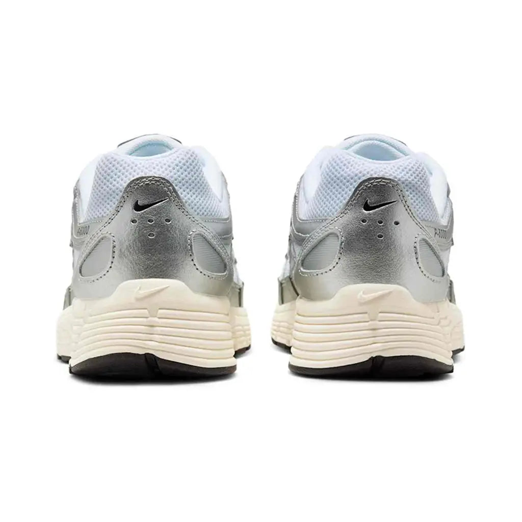 Nike P-6000 White Metallic Silver Black Trainers