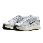 Nike P-6000 White Metallic Silver Black Trainers