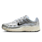 Nike P-6000 White Metallic Silver Black Trainers
