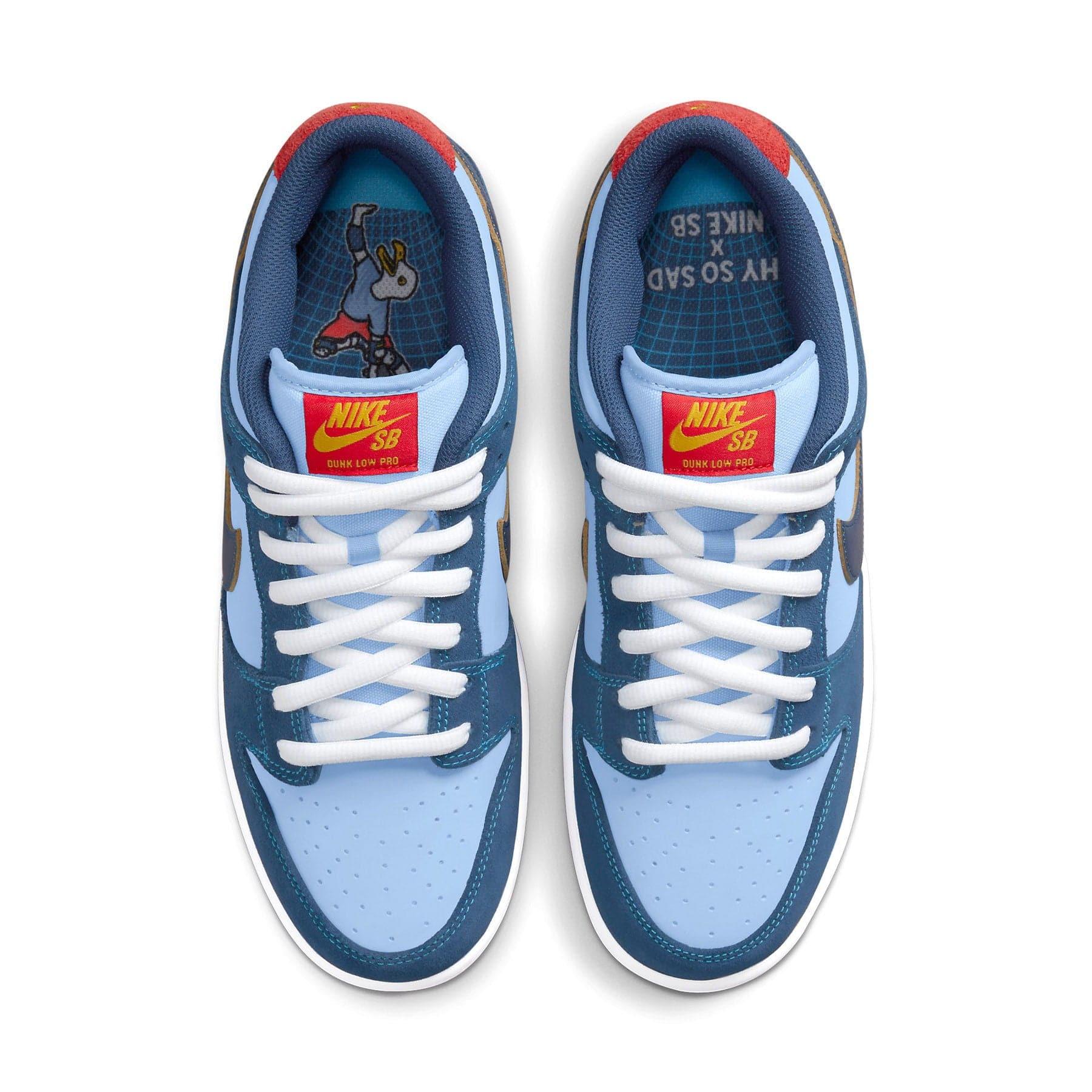 Why So Sad x Nike SB Dunk Low Predatory Bird trainers top view showing laces