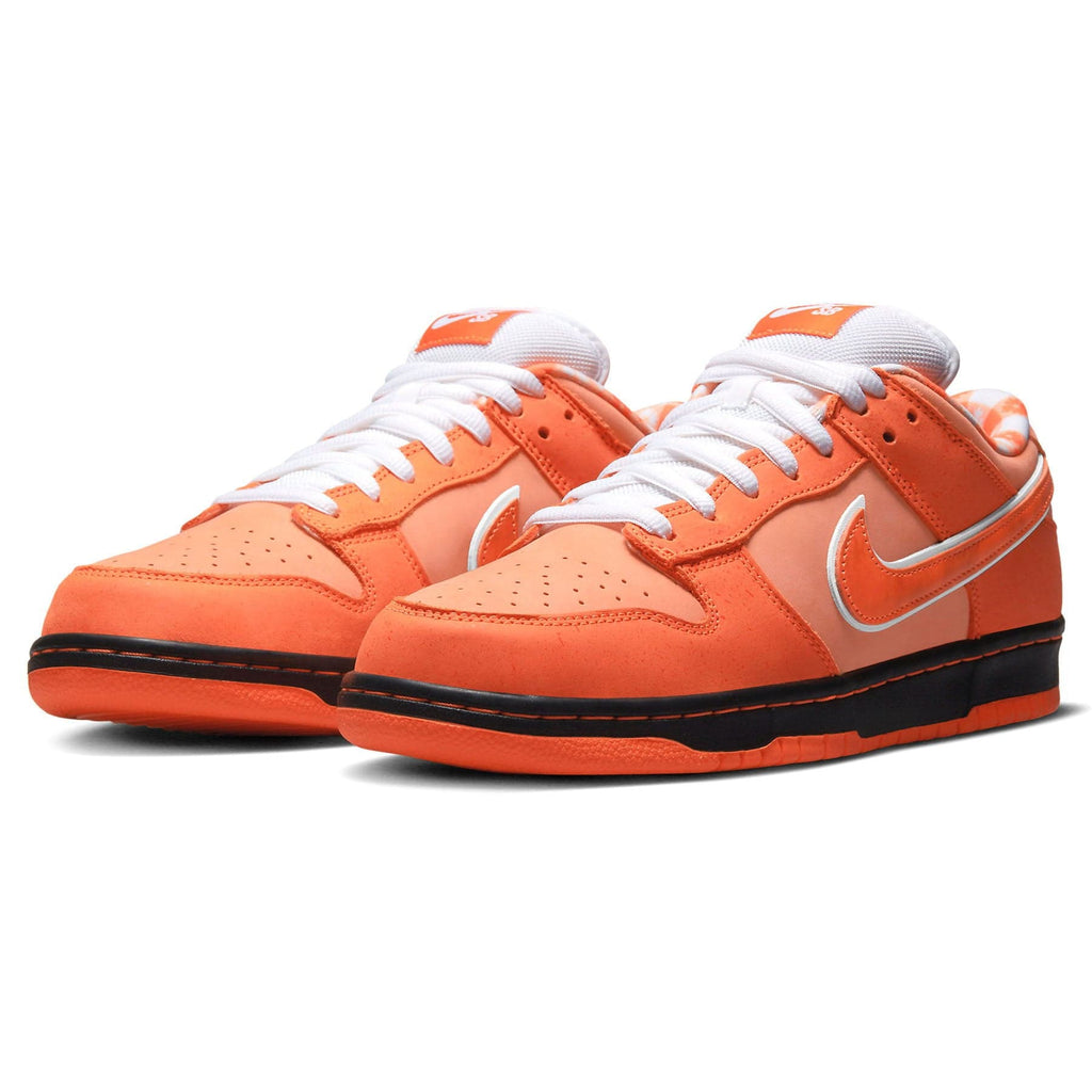 Nike SB Dunk Low Orange Lobster trainers top view showing laces