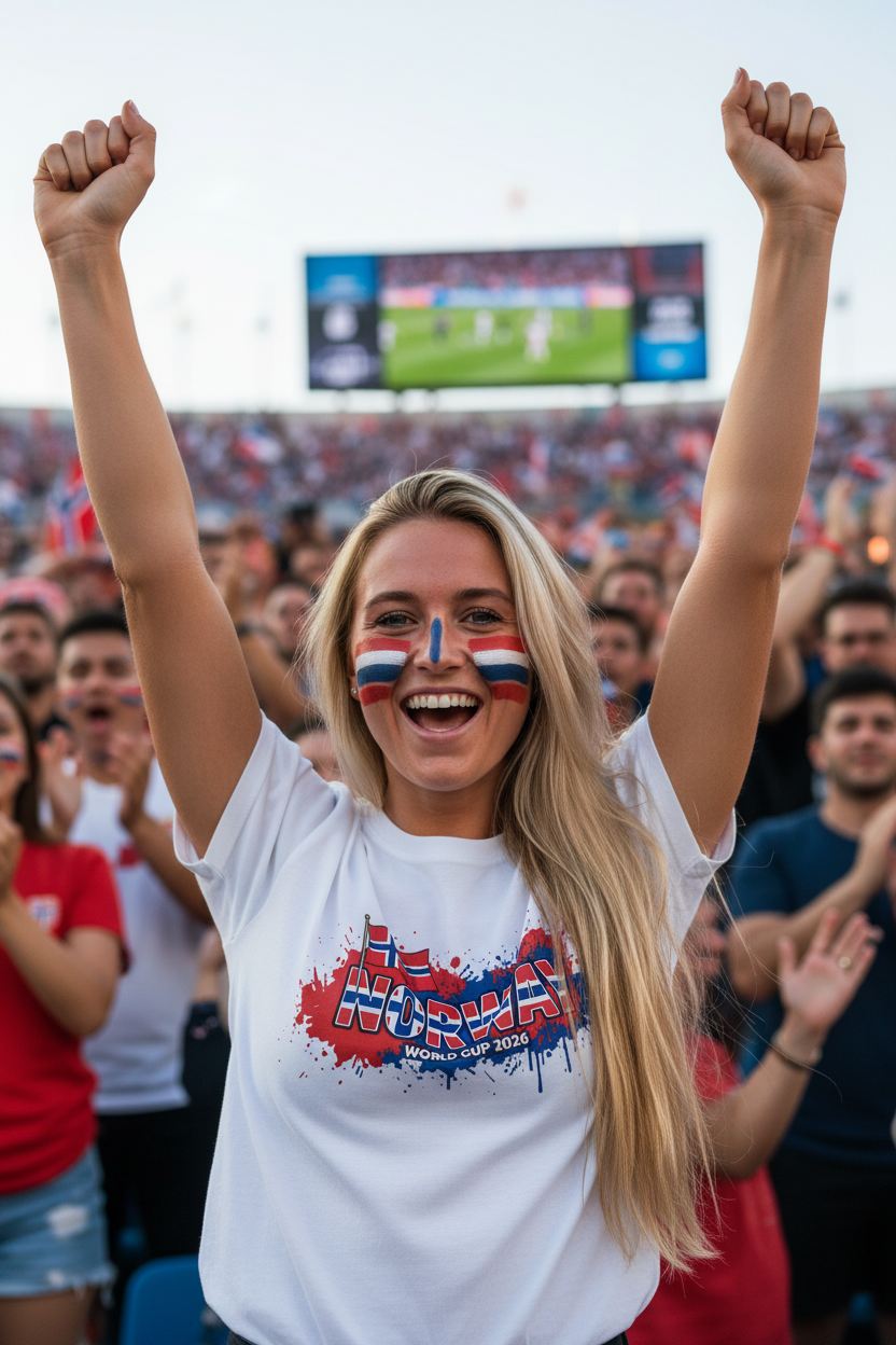 Norway World Cup 2026 T-Shirt - Bold Graffiti Flag Design by StayClothed.com